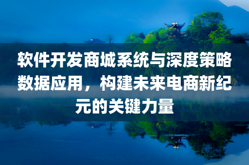 软件开发商城系统与深度策略数据应用，构建未来电商新纪元的关键力量