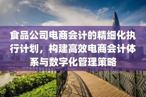 食品公司电商会计的精细化执行计划，构建高效电商会计体系与数字化管理策略