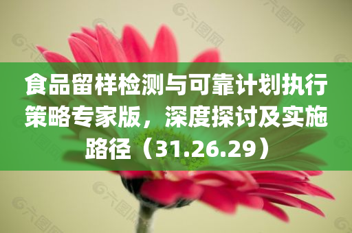 食品留样检测与可靠计划执行策略专家版，深度探讨及实施路径（31.26.29）