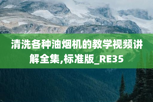 清洗各种油烟机的教学视频讲解全集,标准版_RE35