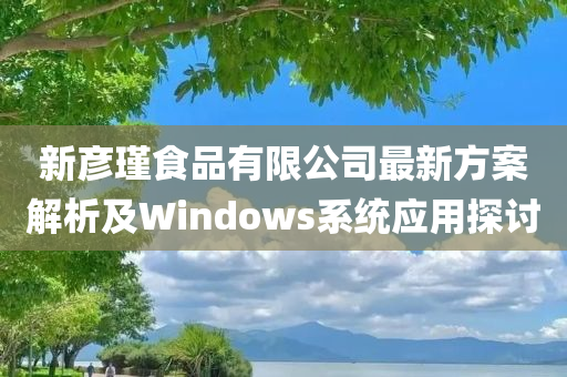 新彦瑾食品有限公司最新方案解析及Windows系统应用探讨