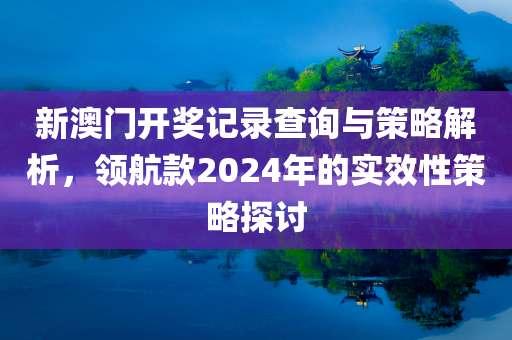 新澳门开奖记录查询与策略解析，领航款2024年的实效性策略探讨