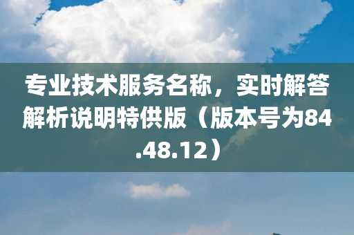 专业技术服务名称，实时解答解析说明特供版（版本号为84.48.12）