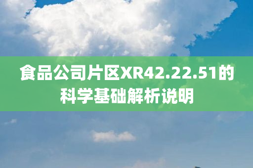 食品公司片区XR42.22.51的科学基础解析说明