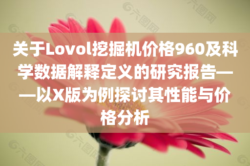 关于Lovol挖掘机价格960及科学数据解释定义的研究报告——以X版为例探讨其性能与价格分析