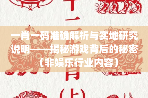 一肖一码准确解析与实地研究说明——揭秘游戏背后的秘密（非娱乐行业内容）