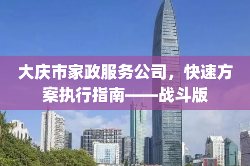 大庆市家政服务公司，快速方案执行指南——战斗版