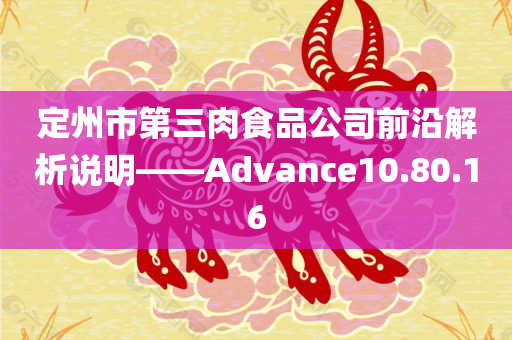 定州市第三肉食品公司前沿解析说明——Advance10.80.16