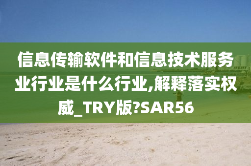 信息传输软件和信息技术服务业行业是什么行业,解释落实权威_TRY版?SAR56