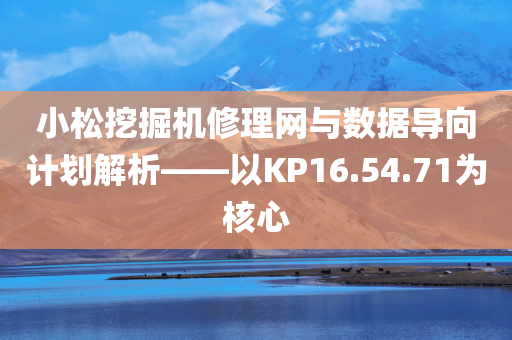 小松挖掘机修理网与数据导向计划解析——以KP16.54.71为核心