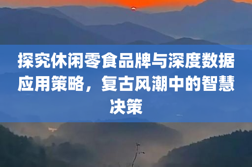 探究休闲零食品牌与深度数据应用策略，复古风潮中的智慧决策