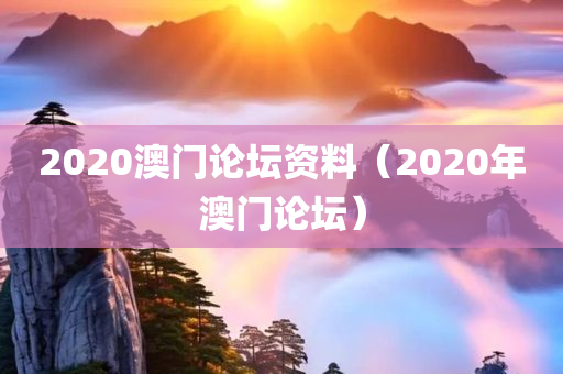 2020澳门论坛资料（2020年澳门论坛）