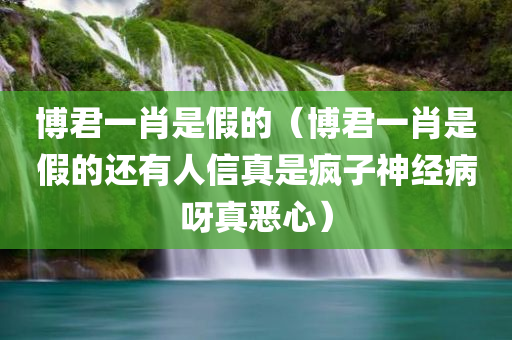 博君一肖是假的（博君一肖是假的还有人信真是疯子神经病呀真恶心）