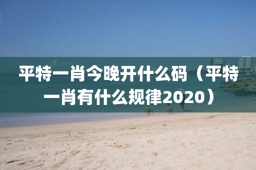 平特一肖今晚开什么码（平特一肖有什么规律2020）