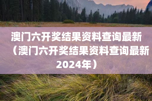 澳门六开奖结果资料查询最新（澳门六开奖结果资料查询最新2024年）