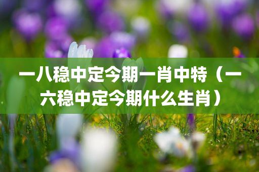 一八稳中定今期一肖中特（一六稳中定今期什么生肖）