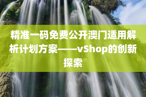 精准一码免费公开澳门适用解析计划方案——vShop的创新探索