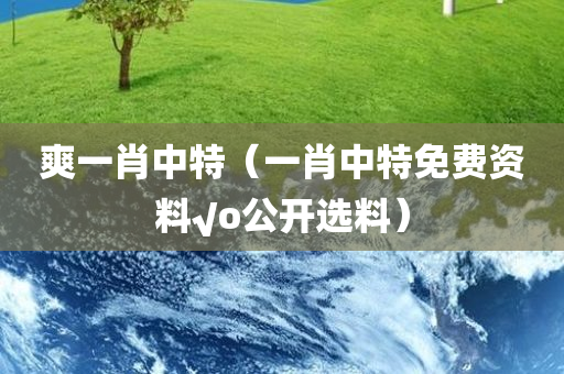 爽一肖中特（一肖中特免费资料√o公开选料）