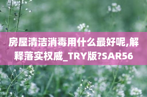 房屋清洁消毒用什么最好呢,解释落实权威_TRY版?SAR56