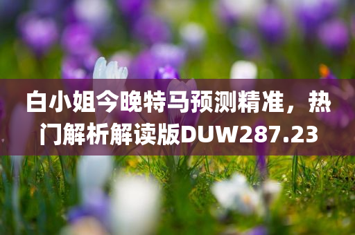 白小姐今晚特马预测精准，热门解析解读版DUW287.23