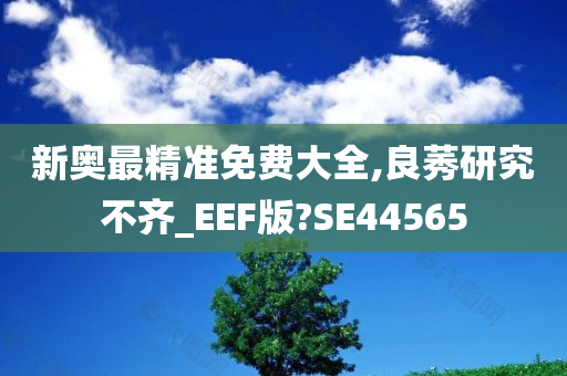 新奥最精准免费大全,良莠研究不齐_EEF版?SE44565