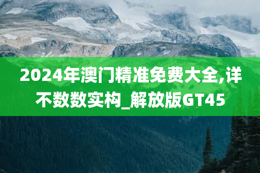 2024年澳门精准免费大全,详不数数实构_解放版GT45