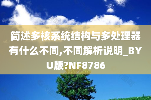 简述多核系统结构与多处理器有什么不同,不同解析说明_BYU版?NF8786