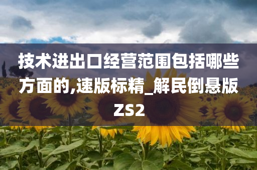 技术进出口经营范围包括哪些方面的,速版标精_解民倒悬版ZS2