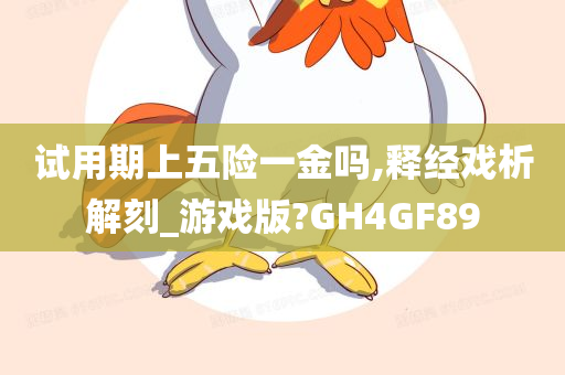 试用期上五险一金吗,释经戏析解刻_游戏版?GH4GF89