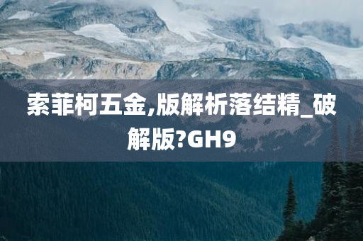 索菲柯五金,版解析落结精_破解版?GH9