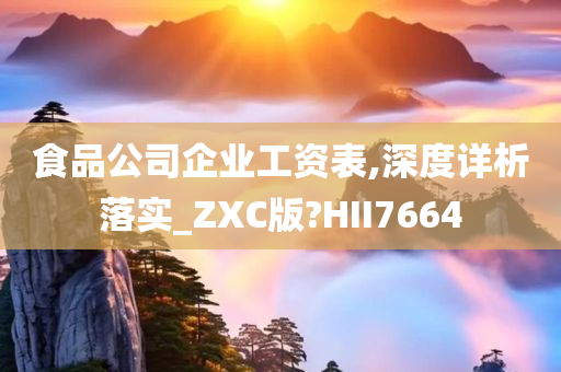 食品公司企业工资表,深度详析落实_ZXC版?HII7664