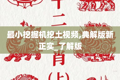 最小挖掘机挖土视频,典解版新正实_了解版