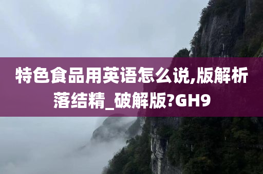 特色食品用英语怎么说,版解析落结精_破解版?GH9