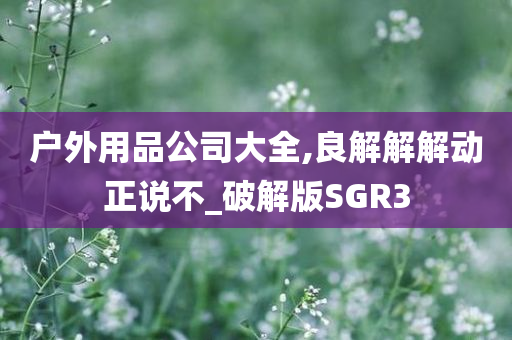 户外用品公司大全,良解解解动正说不_破解版SGR3