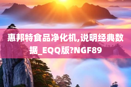 惠邦特食品净化机,说明经典数据_EQQ版?NGF89