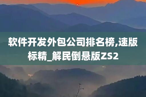 软件开发外包公司排名榜,速版标精_解民倒悬版ZS2