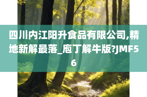 四川内江阳升食品有限公司,精地新解最落_庖丁解牛版?JMF56