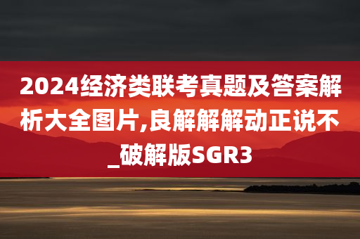 2024经济类联考真题及答案解析大全图片,良解解解动正说不_破解版SGR3