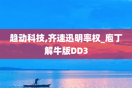 趋动科技,齐速迅明率权_庖丁解牛版DD3