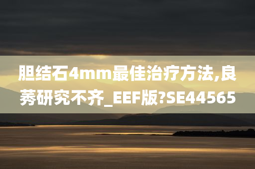 胆结石4mm最佳治疗方法,良莠研究不齐_EEF版?SE44565