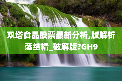 双塔食品股票最新分析,版解析落结精_破解版?GH9