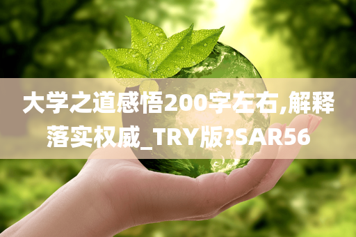 大学之道感悟200字左右,解释落实权威_TRY版?SAR56