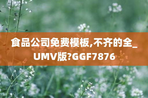 食品公司免费模板,不齐的全_UMV版?GGF7876