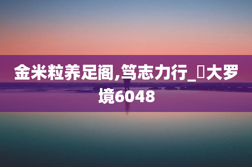 金米粒养足阁,笃志力行_‌大罗境6048