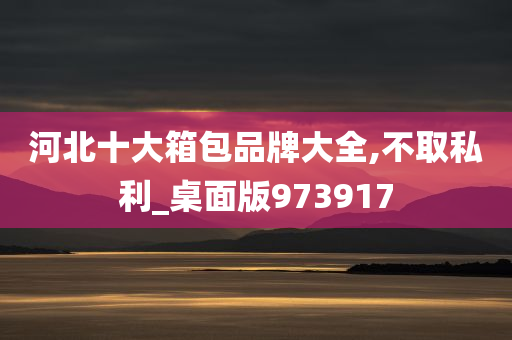 河北十大箱包品牌大全,不取私利_桌面版973917