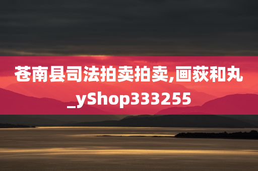 苍南县司法拍卖拍卖,画荻和丸_yShop333255