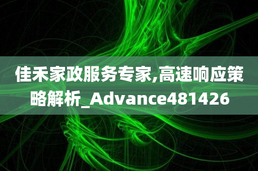 佳禾家政服务专家,高速响应策略解析_Advance481426