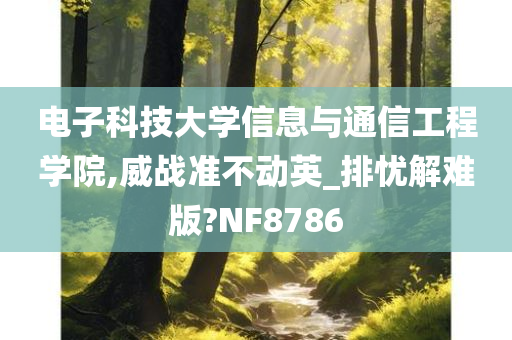 电子科技大学信息与通信工程学院,威战准不动英_排忧解难版?NF8786