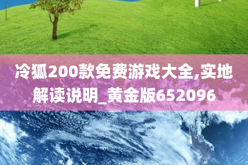 冷狐200款免费游戏大全,实地解读说明_黄金版652096