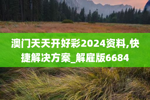 澳门天天开好彩2024资料,快捷解决方案_解雇版6684